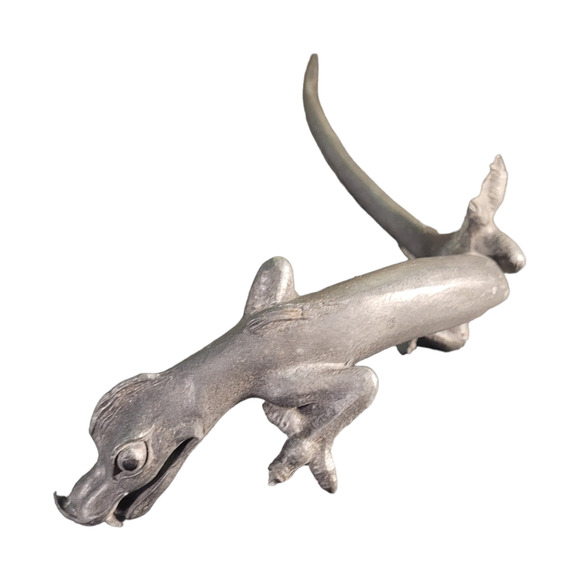 Rustic Cast Iron Komodo Dragon Statue — Lodgecore Cabin Decor Statement Piece - Picture 8 of 11